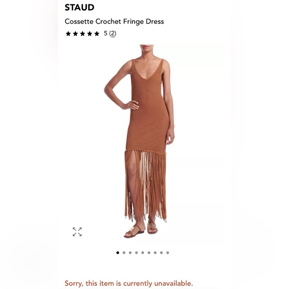 STAUD Cossette Crochet Fringe Dress $378 Size XS LIKE NEW - Picture 1 of 6